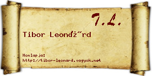 Tibor Leonárd névjegykártya